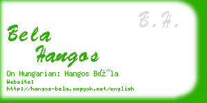 bela hangos business card